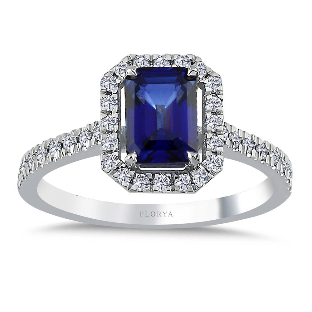 1,33 Karat Laboratuvar Pırlanta Royale Safir Yüzük