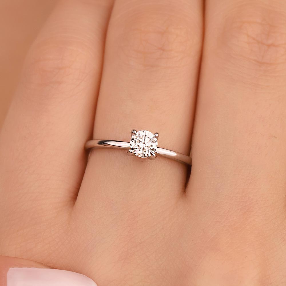 0,20 Karat Laboratuvar Pırlanta Tektaş Tiffany Yüzük