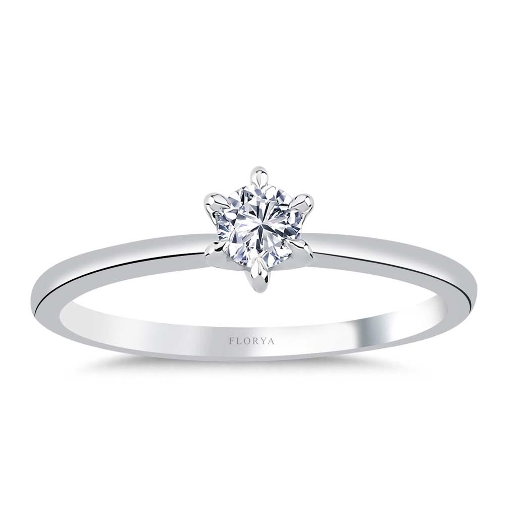 0,20 Karat Laboratuvar Pırlanta Tiffany Tektaş Yüzük
