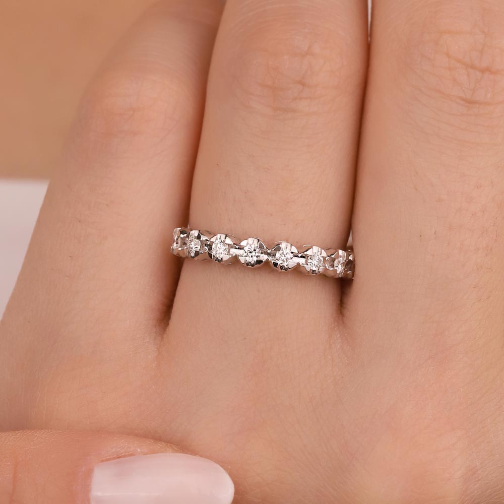 0,25 ct Laboratuvar Pırlanta Taşlı Yarımtur Yüzük