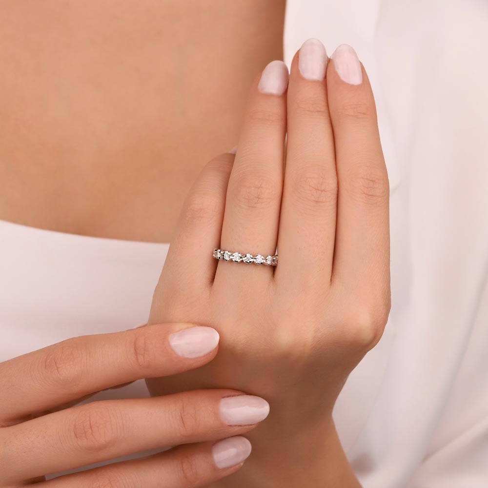 0,25 ct Laboratuvar Pırlanta Taşlı Yarımtur Yüzük