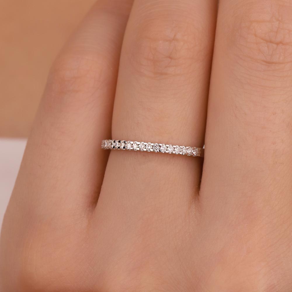 0,20 ct Laboratuvar Pırlanta Taşlı Yarımtur Yüzük