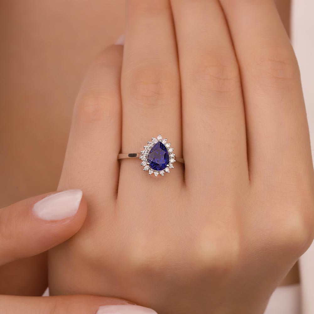 0,85 Karat Laboratuvar Pırlanta Safir Taşlı  Yüzük